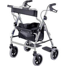 NRS Healthcare 2-in-1 Rollator and Transit Chair M58203 Lightweight Aluminium Frame – Height Adjustable (Eligible for VAT relief in the UK)