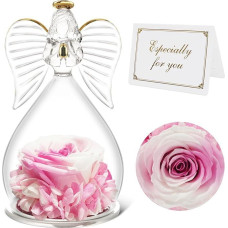 Qinqinxin dovanos mamai, močiutei, begalybės rožės angelo figūra, gimtadienio dovana moterims, originalios amžinosios rožės stiklo dovanos mamai, močiutei Kalėdoms, Motinos dienai, Valentino dienai, gimtadieniui