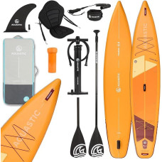AQUASTIC Touring 12 '6 inch inflatable SUP board, touring profile, drop stitch lite+ rigidity and lightness, 2600 g/m² single-layer PVC, 381 x 76 x 15 cm, 355 l displacement, 165 kg load capacity