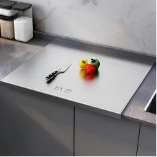 Chopping Board, 316 Stainless Steel, Stainless Steel Worktop Made of Various Sizes, Cutting Board, Large Chopping Board, Breakfast Board for Kitchen, Bar, Restaurants (50 x 40 cm)