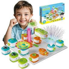 Elektros konstruktorių rinkinys vaikams nuo 6, 8 metų | 168 eksperimentai su grandine, šviesa ir jutikliais | STEM fizikos žaislas ir mokomasis žaislas | Saugus konstruktorių rinkinys be litavimo | Elektroninis rinkinys