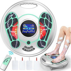 Medic kraujo apytakos stimuliatorius kojoms, kraujotakos stimuliatorius kojoms su 4 TENS elektrodų pagalvėlėmis, 25 terapijos režimais ir 99 intensyvumais EMS pėdų masažuoklis, skirtas kraujotakos neuropatijai