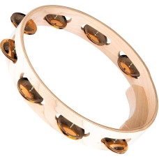 Meinl Percussion Artisan Wood Tambourine - 1 Row Tambourine - Diameter 10 Inches - Maple / Bronze, Natural (AE-MTA1BO)