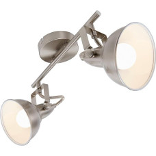 Briloner Leuchten 2049-022 Ceiling Light with 2 Rotating and Pivoting Spotlights in Retro / Vintage Design 40 W Metal E14 Satin White 30.4 x 10 x 18.1 cm