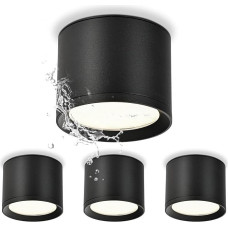 KYOTECH LED paviršiniai prožektoriai IP44 - Skersmuo 84 x 65 mm Lubų prožektoriai matinės juodos spalvos - 6 W 550 LM GX53 LED paviršinis prožektorius - Aliuminis 4000 K neutralios baltos spalvos Paviršinis montavimas 230 V