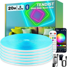 TENDIST 20 m lanksti neoninė LED juosta Vandeniui atspari RGB IP68 LED juosta lauke 