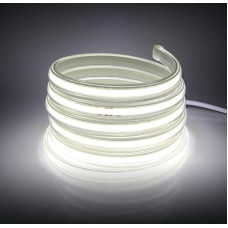 HEGEHE COB LED Strip with Switch, 230 V 360 LEDs/m Super Bright High Density, IP65 Waterproof Super Bright LED Strip Light for Indoor Outdoor Use Home Festival DIY Decoration (White, 10 m)