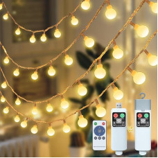 YIFMOO LED Fairy Lights Indoor Battery, 10 m 100 LED USB Rechargeable Balls Fairy Lights with Timer & 8 Modes, IP65 Waterproof Fairy Lights Outdoor Battery for Room Balcony Garden Christmas Decoration