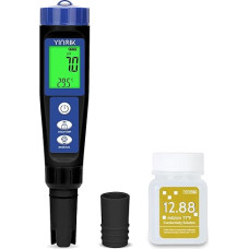 Pool pH Salt Meter, 6-in-1 pH Salt Content ORP EC TDS Tester, Salt Content Monitor for Salt Water Pools, Hydroponic pH PPM EC Test Kits, Drinking Water Conductivity Meter