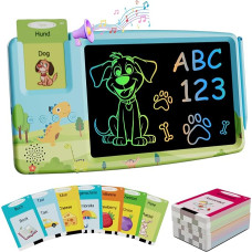 Mokomasis žaislas vaikams, anglų ir vokiečių kalbėjimo kortelės su LCD piešimo lenta, žodžių skaitymas ir rašymas, interaktyvus vaikų žaislas, gimtadienio žaislas, dovanos mergaitėms ir berniukams