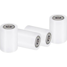 sourcing map Nylon-Rollenrad mit Kugellagern, 1,6 cm Bohrung x 5,1 cm Breite x 6,4 cm Länge, CNC-Führungsrad, Flachriemen-Spannrolle, Nylon-Umlenkrolle, Weiß, 4 Stück