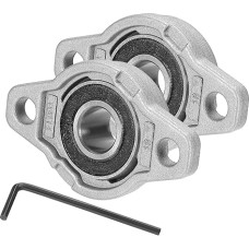 sourcing map Stehlager, 12 mm Bohrung, Zinklegierung, Stahl, montierter Flansch, Stehlager, selbstausrichtend, Einsatzlager, Gehäuse für Maschinen, Strom, Landwirtschaft, 2 Stück