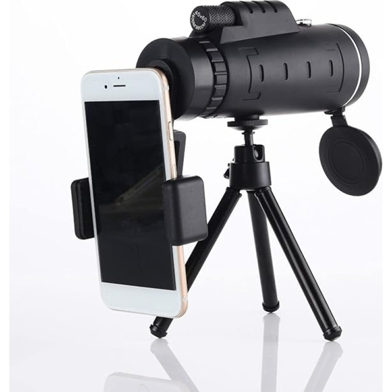 Powerful 40x60 Monocular Telescope Waterproof HD Telescope with Phone Clip and Telescopic Tripod for Hiking, Hunting and Bird Watching