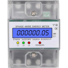 LIXSAZSE 3 fazių 4 draht DIN Schienen Stromzähler Abnehmbare LCD Hintergrundbeleleuchtung Dual LED 5 80A Anti Rost Schulfabrik Wattmeter