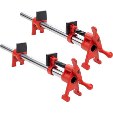 DEEFIINE 2 vnt. Rohr-Schraubzwinge Und Stahl Rohr, 3/4 Zoll Rohrklemmen mit Schutzfunktion, Schnellspanner Clamp, Schlauchschellen, Korpuszwinge＆Holzklemmensatz für Holzbearbeitung