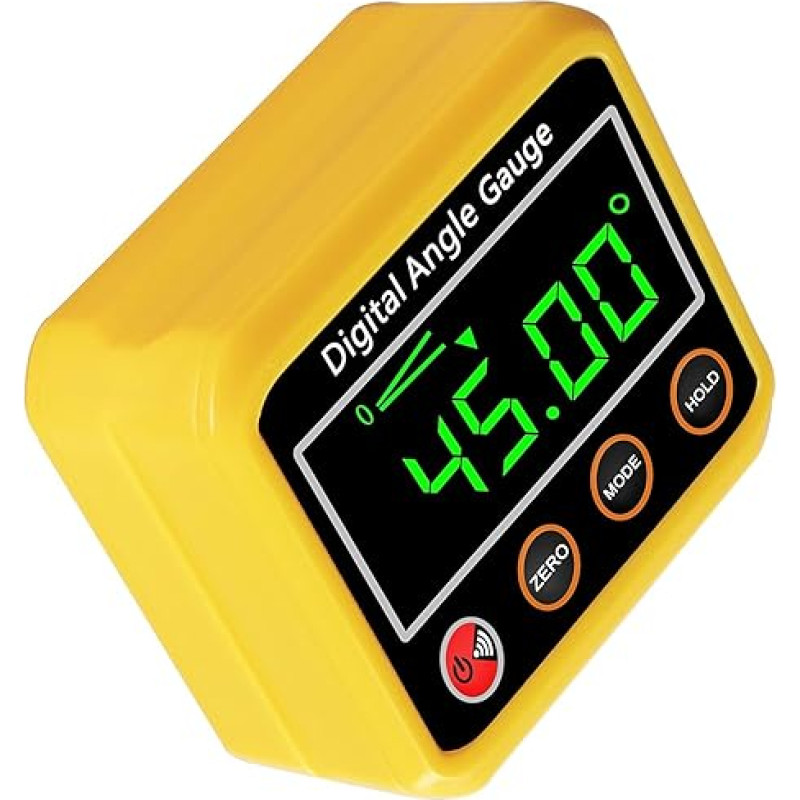 Matavimo prietaisas, skaitmeninis matuoklis su magnetiniu pagrindu - tikslaus lygio dėžutė, skirta automobiliams, medžio apdirbimui, statybai, gręžimui, mūrui