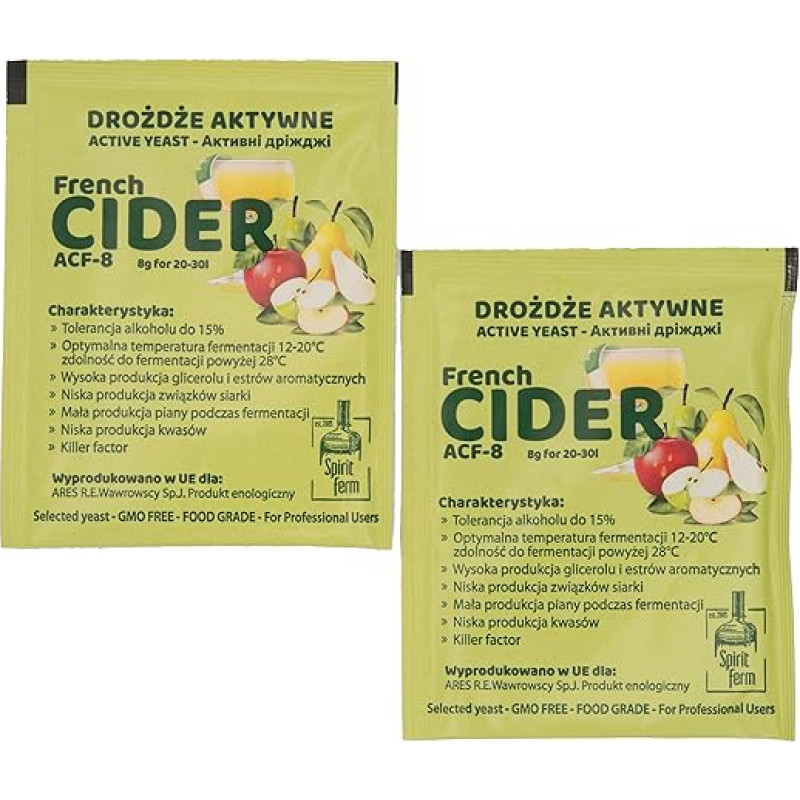 2x obuolių sidro mielės Spiritferm sidro vyno mielės prancūzų kalba