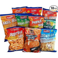 XXL užkandžių dėžutė | vakarėlių mišinys | traškus užkandžių mišinys | filmų vakarams, šventėms, gimtadienio vakarėliams, grilio vakarėliams | 10 pakuočių užkandžių pyragėlių