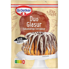 Dr. Oetker Duo Glaze Black & White Pack of 8 (8 x 125 g) | Dr. Oetker Glaze, Cocoa-Containing Grease Glaze: Glaze Consisting of White and Dark Cake Icing