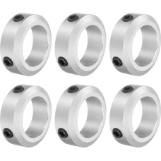 sourcing map 6-teiliges Schraubenbund-Set, 30 mm Bohrung, Schaftmanschetten aus Aluminiumlegierung, 46 mm Außendurchmesser, 15 mm Breite, Achsmanschette für Linearstangenwellenführung