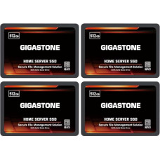 Gigastone Home NAS SSD 512 GB (4 vnt.) 24/7 Durable TLC High Durability Personal Server Cloud Data Storage RAID 3D NAND 2,5 colių SATA III vidiniai kietieji diskai