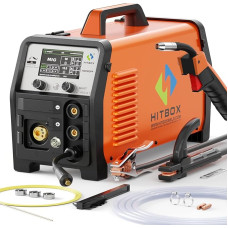HITBOX Aluminium MIG Single/Double Pulse Welding Machine, 7-in-1, Gas/Gasless MIG, E-Hand, Lift-TIG, Spool Gun, for Aluminium Welding (HIM250DPP)