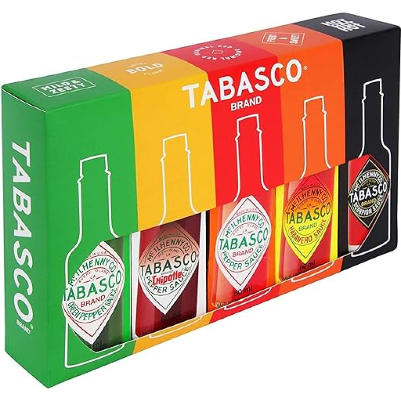 TABASCO Hot Sauce Set - Scharfe Soßen Geschenkset mit 5 verschiedenen Geschmacksrichtungen - Chili Sauce 100% natürliche Zutaten - Schärfe-Anfänger bis Schärfe-Liebhaber kommen auf ihren Geschmack