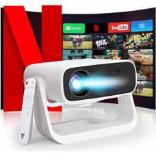 Wielio 2025 New Upgraded Full HD 1080P Projector, 20000 Lumens, 4K Support, Android 11, WiFi 6 & Bluetooth 5.2, Automatic Keystone Correction, 120° Swivel Home Cinema Projector