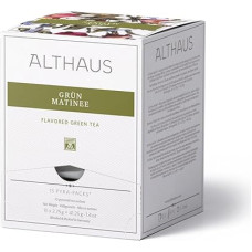 Althaus Green Matinee, Flavoured Green Tea with Flowers, 15 Pyramid Bags, 41.25 g