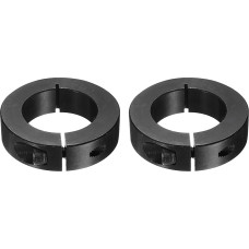 Einzelne geteilte Schaftmanschette, 35 mm Bohrung, einteiliger Spannring, 57 mm Außendurchmesser, 15 mm Dicke, Schwarzoxid-Schlossbundklemme mit Stellschrauben (1045 Stahl), 2 Stück