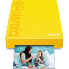 Polaroid Mint Pocket Printer W/ Zink Zero Ink Technology & Built-In Bluetooth for Android & iOS Devices - Yellow