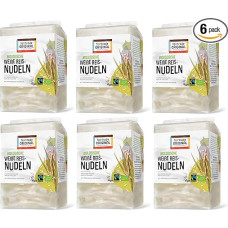6 x 225 g Organic Thai Fairtrade Rice Noodles White | White Rice Noodles by fairtrade ORIGINAL | Gluten Free | Sen Lek | Ideal for Vietnamese Pho |