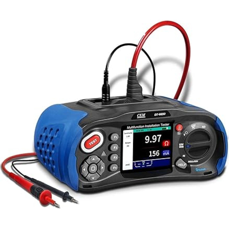 Kondensatorių testeris, DT-6650 Multifunktions-Installationstester Mit Isolationswiderstand, Erdungswiderstand(DT-6650Blue)