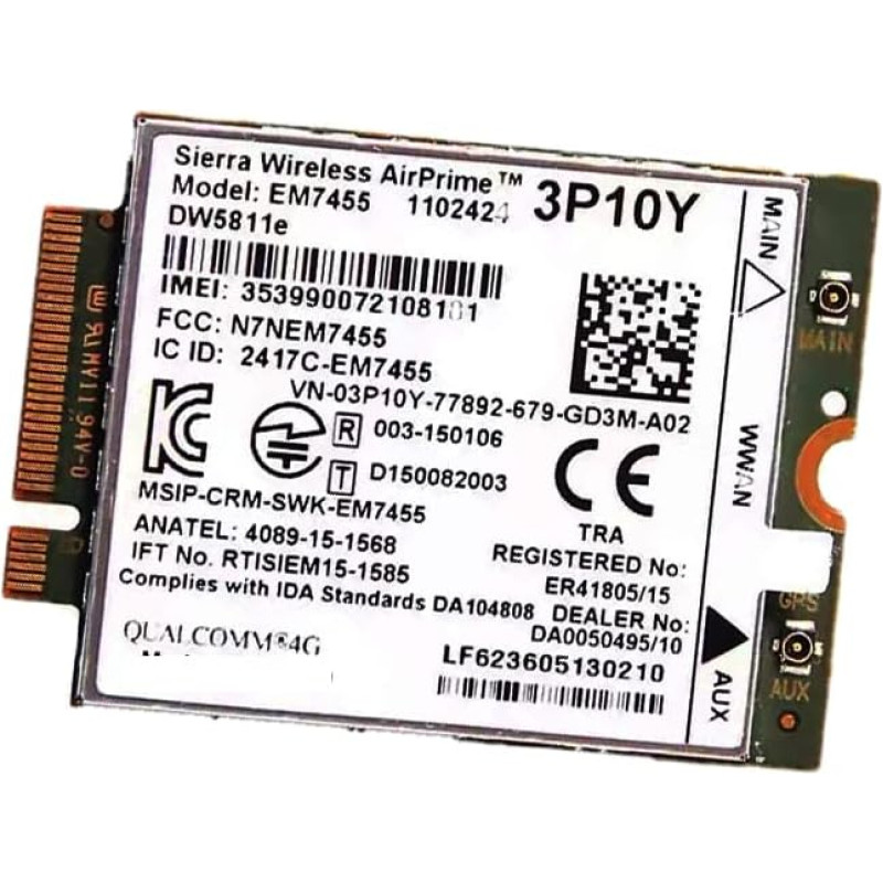 4G EM7455 LTE WiFi kortelė Belaidžio NGFF M2 modulio kortelė, skirta 