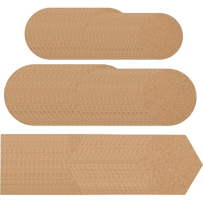 PATIKIL Multi Size 1mm dicke selbstklebende Korkplatten, 120 Stück Quadrate Runde Sechseck Korktafel Korkfliese Matte für Pinnwand Untersetzer DIY Handwerk Wanddekoration