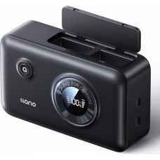 llano NP-W126S dvigubas greitasis įkroviklis su įmontuotu 12400 mAh maitinimo banku, skirtas Fujifilm XT30II X100VI X-M5 XS10 XT3 XT2 XT2 XT1 XT30 XT20 XT10 X100V XT200 XT100 X100F XA7 XE3 Xpro Xpro23 XproXpro1