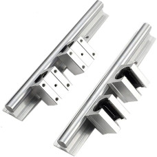 WHVAVFQI Professioneller 2er-Set 12 mm-Stab Sbr SBR12, vollständig unterstützte lineare Schienenführung, lineare Welle mit 4-teiligem SBR12UU-Gleitkugellagerblock for CNC(600mm)