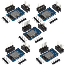 AZDelivery 5 x D1 Mini NodeMcu su ESP8266-12F su USB-C jungtimi WLAN modulis CH340G Lua suderinamas su Arduino Pridedama elektroninė knyga