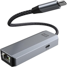 Minthouz USB LAN adapteris, 5G Ethernet adapteris su 95W PD, aliuminio RJ45 USB C tinklo adapteris Dell/HP/Mac, Thunderbolt 4/3 LAN Ethernet jungtis su 10G specifikacija NAS Windows, MAC, Linux