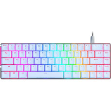 ASUS ROG Falchion Ace White - AZERTY laidinė 65 % mechaninė žaidimų klaviatūra, šoninis paviršius, jutiklinis ekranas, dviguba USB-C apsauga, polikarbonato apsauga, 