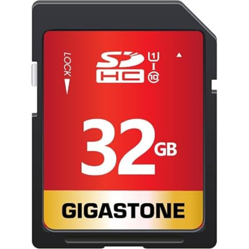 GIGASTONE UHS-I U1 10 klasės 32GB SDHC atminties kortelė iki 80MB/s, skirta 