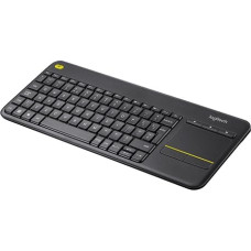 Logitech K400 Wireless Plus TV keyboard with touchpad, 2.4 GHz connection via USB Unifying receiver, programmable multimedia keys, Windows / Android / ChromeOS, Italian QWERTY layout, Black