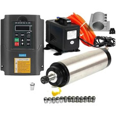 1,5 kW ER11 wassergekühlter Spindelmotor + 1,5 kW VFD-Wechselrichter + 65 mm Vorrichtung + Wasserpumpe/5 m Rohr + 13 Spannfutter(220V)