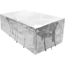 RICHIE Cover for Garden Furniture, Waterproof Protective Cover, Anti-UV Tarpaulin, Breathable Polyethylene for Garden Tables, Patio Furniture, Rectangular (Transparent, 200 x 160 x 70 cm)