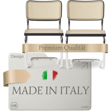 Haris Børn Design Cantilever Chairs Viennese Wicker (Set of 2) - Made in Italy - Handmade Rattan Chair Black - Valgomojo kėdės ir virtuvės kėdės - 30 dienų pasitenkinimo pažadas