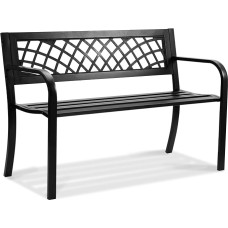 VEVOR Metalinis sodo suoliukas Patio suoliukas 1163 mm Parko suoliukas Poilsio suoliukas 218 kg keliamoji galia 3 asmenims Sodo ir parko suoliukas su atlošu ir porankiais, senovinis suoliukas sodui, parkui, kiemui, verandai