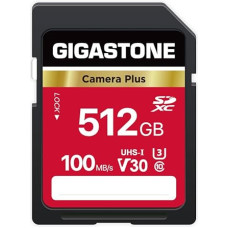 GIGASTONE Camera Plus 512GB SDXC atminties kortelė iki 100MB/s, skirta 