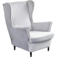 Mingfuxin Wing Chair Cover, 2 dalių rinkinys Stretch Wing Chair Cushion Sofa Slipcovers, Velvet Armchair Throws Wings Back Chair Covers Baldų apsauga gyvenamajame kambaryje Miegamasis Viešbutis