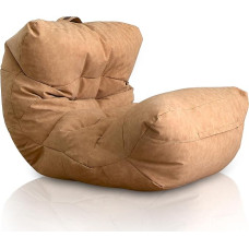 Aiire Relaxo XXL Bean Bag for Cuddly Corner, Bean Bag Design Made of Faux Leather with Filling, Giant Bean Bags Adults, Seat Bag Fluffy Floor Cushion, Coarse Floor Chair, Floor Chair, Beige