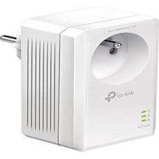 TP-Link CPL 1000 Mbps with 1 Gigabit Port and Integrated Socket - Ideal for Multi-TV Services at Home, Compatible with All Boxes, TL-PA7017P (FR)